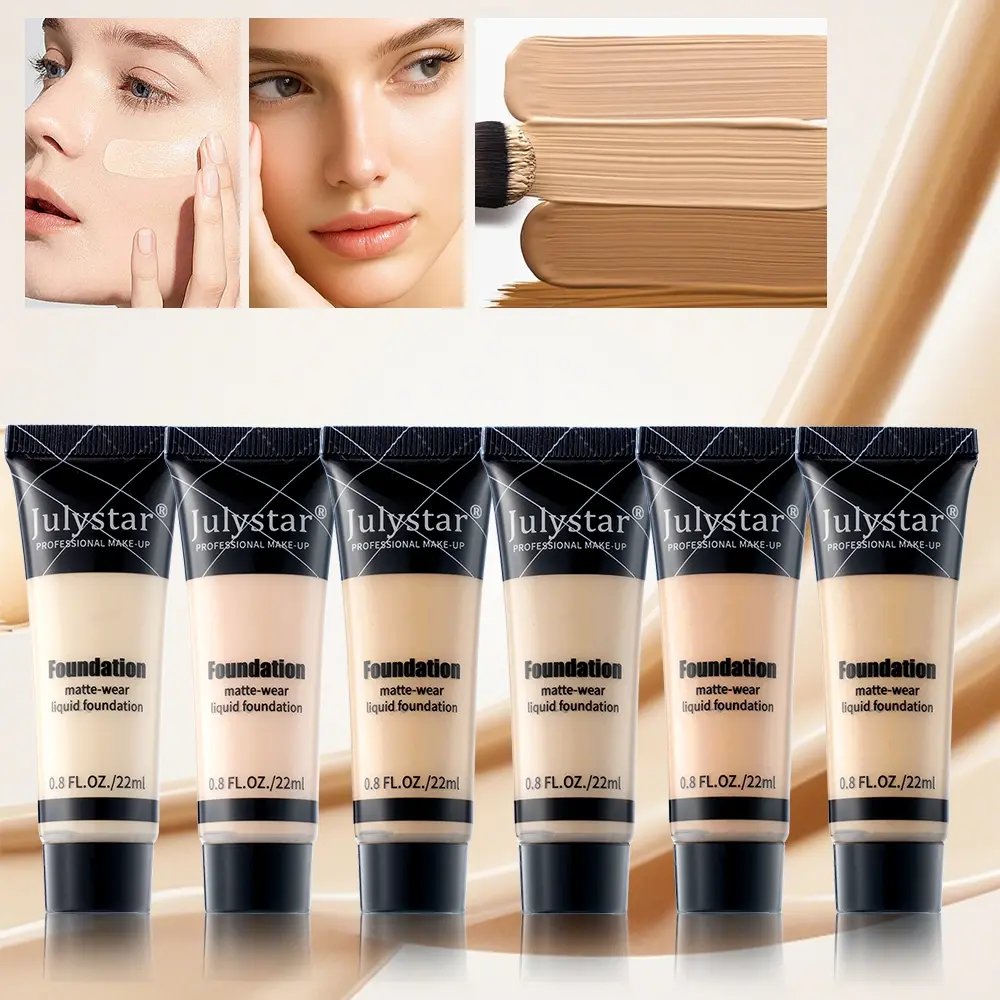 Face liquid foundation matte makeup effect flawless professional cosmetics creates perfect skin color waterproof and sweat proof Long Lasting Foundation professional glow liquid foundation Beauty Products, Longwearing Waterproof Makeup