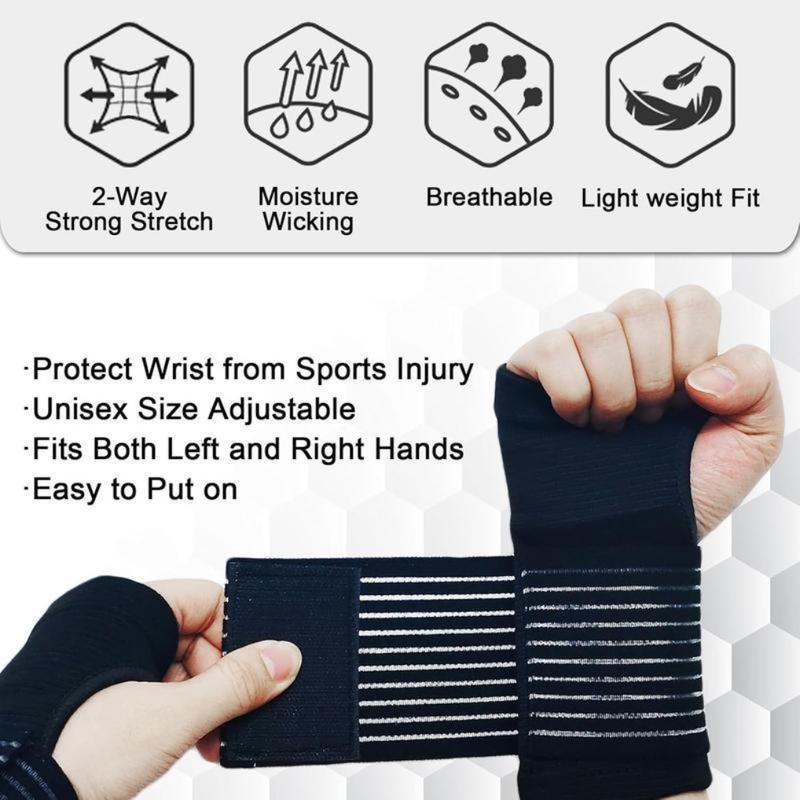 2 Pack Wrist Support Brace for Carpal Tunnel Arthritis and Tendonitis Pain Relief Adjustable Compression Bandage for Left and Right Hands Comfortable Breathable Design for Daily Use Sports and Health Care Healthcare Tool Healthcare Tool Black