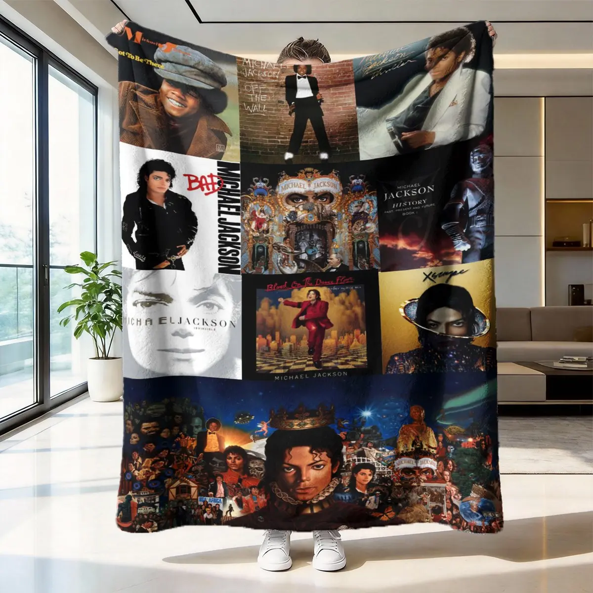 Michael Jackson Blanket, Vintage Music Throw Blanket, Soft Flannel Fleece Blanket for Sofa Bedroom, Gift for Fans