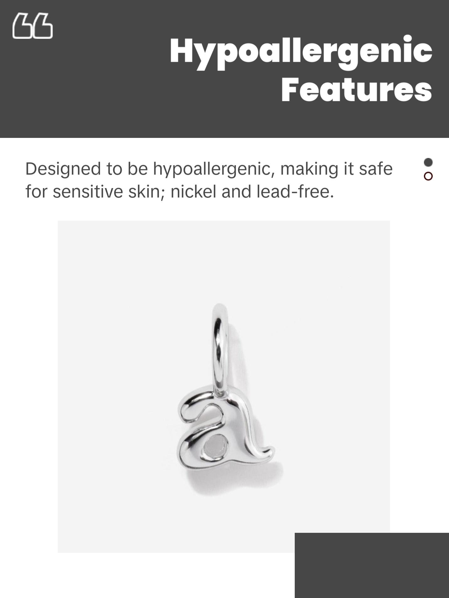 Initial Sterling Silver Charm
