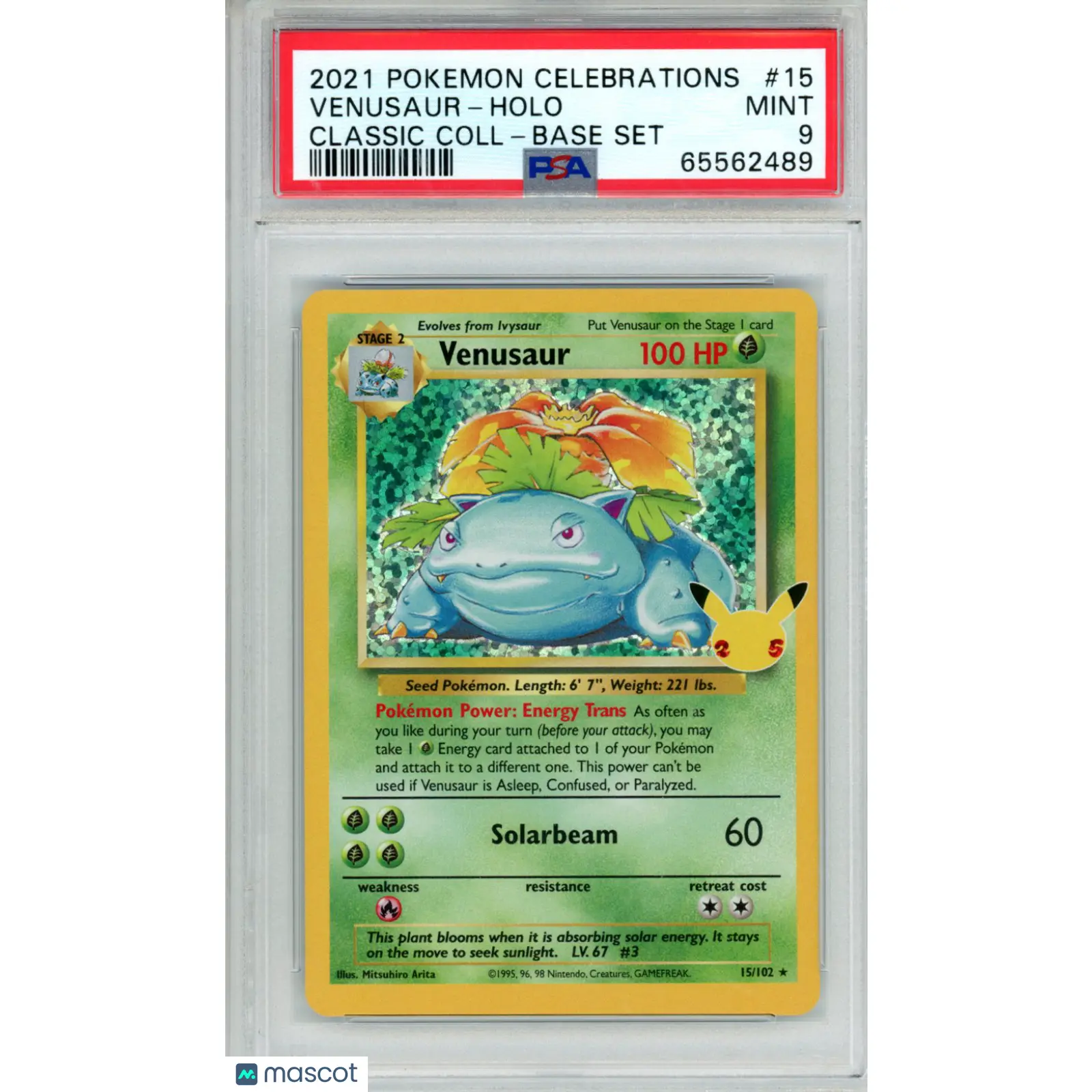 2021 Pokemon Celebrations Classic Collection Venusaur #15 Holo PSA 9 MINT