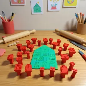 25pcs Clay Stamp & Molding Kit, Contains Multiple Window Pattern Clay or Pottery Seals - DIY Plastic Clay Set for Making, Pottery, Scrapbooking, Card Making - Compatible with Polymer Clay, Wax, Resin Crafts