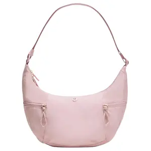 Lululemon Slouchy 6L Logo-Embroidered Nylon Shoulder Bag for Women in Smoky Pink