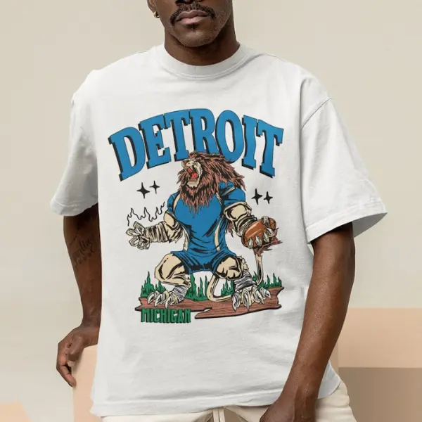 Detroit Football Shirt Detroit Graphic Bootleg T-Shirt Vintage