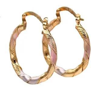 14K Gold Plated Dainty Twisted Huggie Hoop Earrings  Sparkling Lightweight 23mm