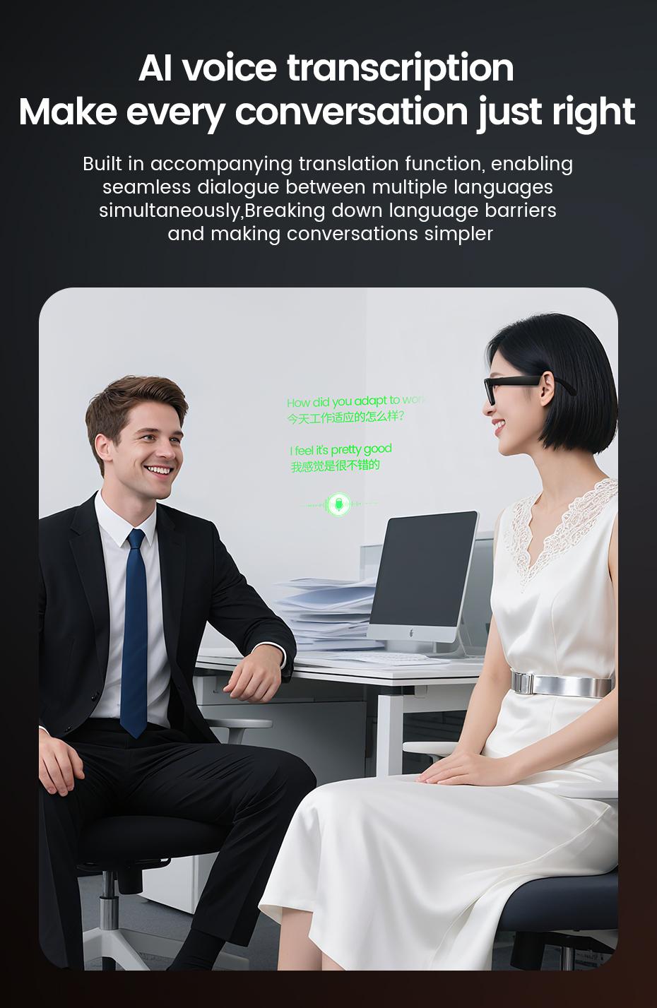 Electrochromic Smart Touch Control Camera Glasses 8MP Full Array Mic Voice Call Touch Sensitive Adjustment Perfect Christmas Gift for Tech Lovers Digital Wearable