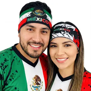 Fox & Fury Patriotic Reversible 2-in-1 Flag Headband for Soccer World Cup 2026 | Sports Fan Gear for Men & Women Usa, Mexico, Germany, Honduras, Haiti, Peru, Brazil, France , Ireland, El Salvador, Colombia, Nicaragua | Gym, Running & Team Athletics