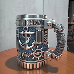 1Count Navy Blue Stainless Steel Anchor Mug with Resin Inlay Nautical Theme Holiday Drinkware for Christmas ThanksgivingEaster Halloween Hanukkah 304 Stainless Steel Hand Wash Only Reusable Coffee Mug for Home Bars Cute Mug Bar Drinkware PCupTumbler Reuse