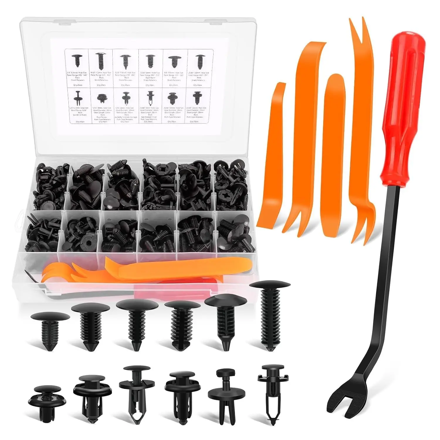 Car Clip Fastening Set Car Clip Kit Plastic Expansion Rivets Body Screw Door Panel Mudguard Clips (100/240/1240 Pieces), Replacement Automotive Accessories, Car Accessory
