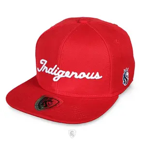 Indigenous Snap Back Hat - Red, Adjustable Fit, Classic Design, Logo Patch, Ideal for Casual Wear