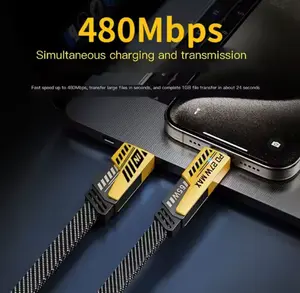4-in-1USB C Cable 65W Lightning Cable Fast Charging Flat Nylon Braided for iPhone iPad Charger Cord Multi Charge Compatible with iPhone 15/14/13 Pro Max Plus/iPad/AirPods,Samsung Galaxy