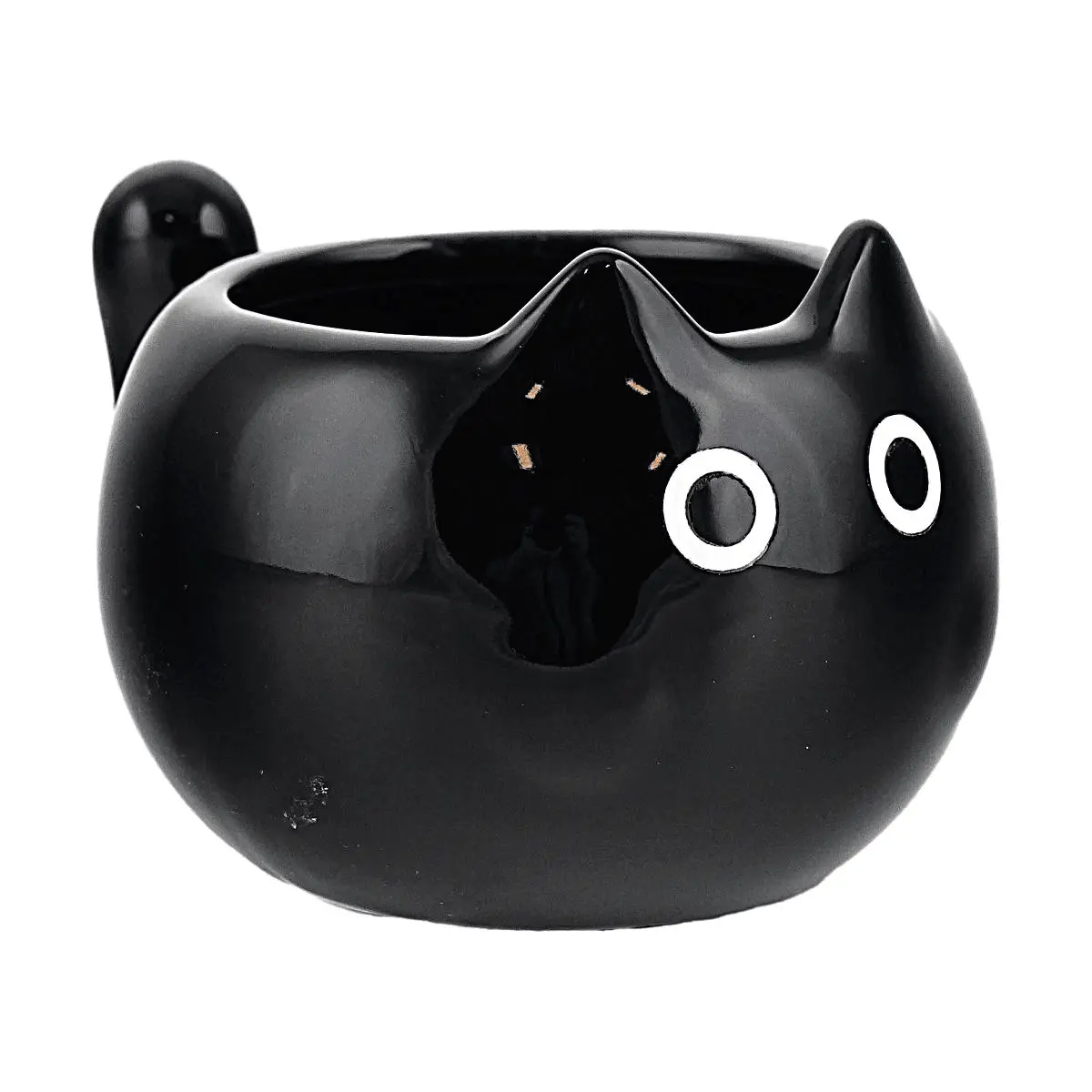 Glaze Story Stylish Big Eye Ceramic Coffee Mug - Mini Ins Style Espresso Drink Cup, 6x6cm, Tea