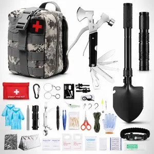 125 Pcs Survival Kit for Men, Gifts for Men Fathers Day Survival Kit and First Aid kit, Emergency Supplies Camping Accessories with Upgraded Bag for Outdoor Adventure Camping Hiking Hunting
