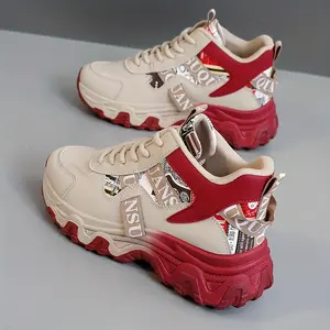 2025 Spring and Summer New Women's Outdoor Sports Shoes Large Size Heightening Thick-soled Casual Shoes for Running and Hiking, Comfortable and Versatile Sneaker Trainer Runner Training