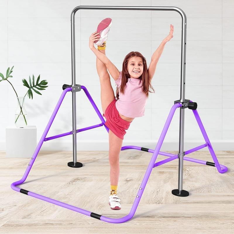 FBsport Gymnastics Bars for Kids with Adjustable Height, Folding Gymnastic Equipment Training Kip Bar, Junior Expandable Horizontal Monkey Bar for Home Practice