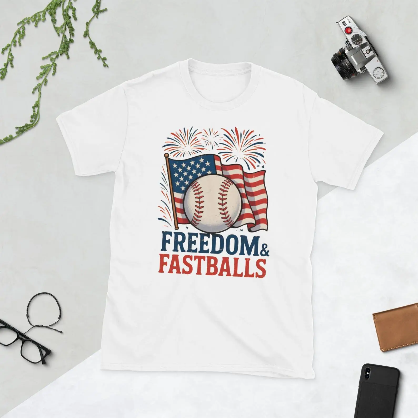 Fastballs and Freedom Baseball Fourth of July Shirt for Adults Patriotic Baseball Tee for Toddlers 4th of July Bald Eagle Tshirt