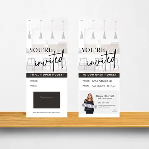 Set of 20 - OPEN HOUSE - Real Estate Door Hangers - Pre-made, Add your business card
