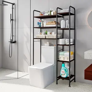 Over The Toilet Storage - 8 Tier Bathroom Organizer with Adjustable Shelf, Freestanding Space Saver Storage Rack Above Toilet Stand with 4 Hooks Metal Waterproof Plant Deals For You Days