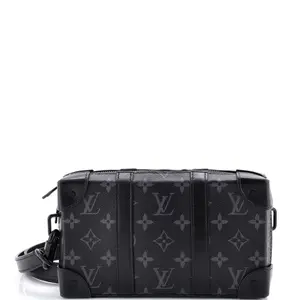 Pre-owned Louis Vuitton Canvas Coated Clutches & Wristlets Soft Trunk Wallet Monogram Eclipse Canvas by Rebag