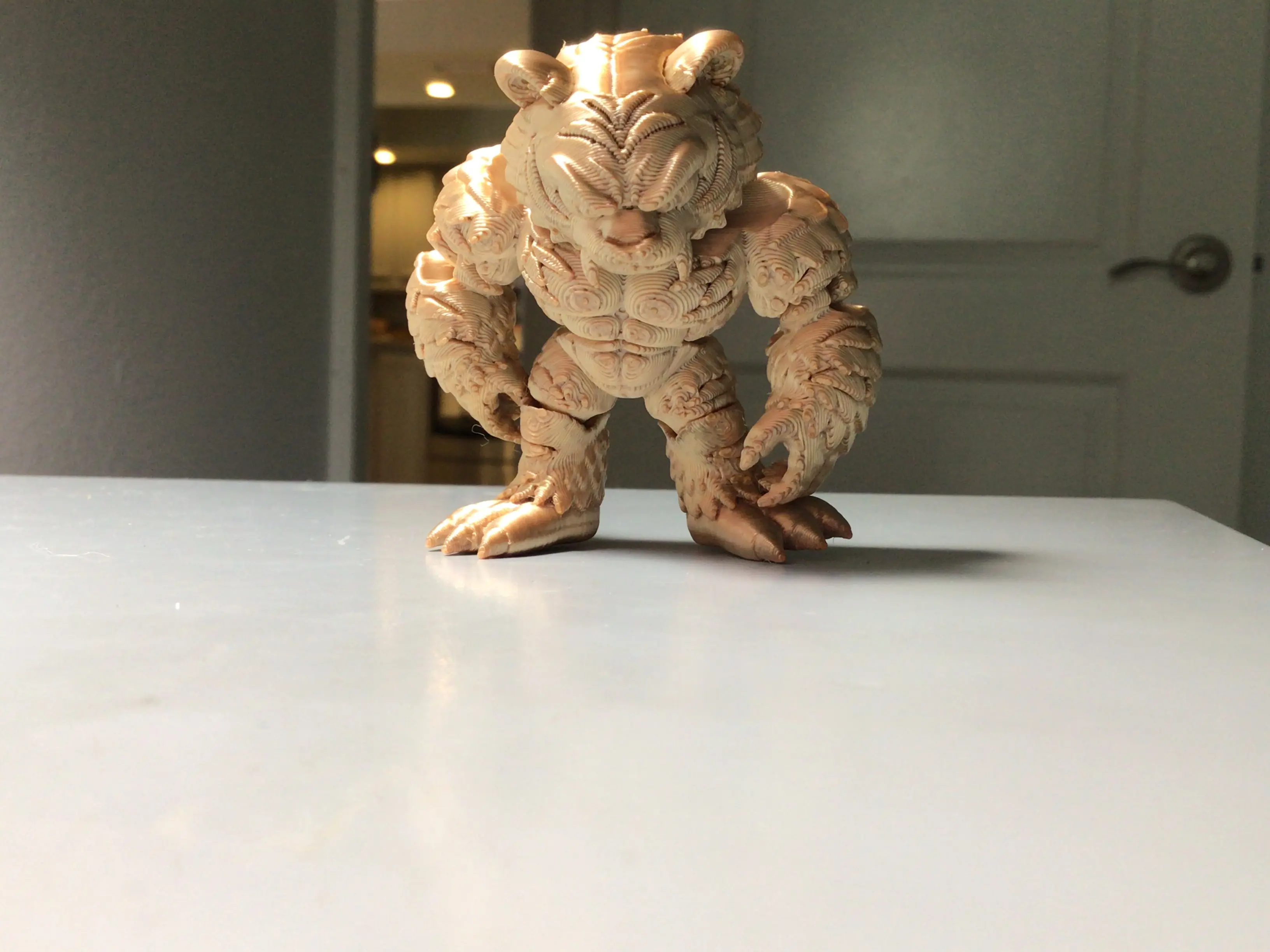 3D Printed Tiger Statue, Home Decor Accent for Living Room Shelf Display