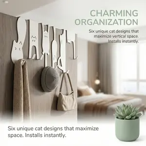 6pcs Set of Iron Door Hooks, Door Hanging Hooks with Various Patterns, Rust-proof, Painted Finish, Suitable for Bedroom Doors, Bathroom Doors, Kitchen Doors, Towel Hooks. B005 Hanging Storage, Multi-functional Hooks, Aesthetic Hooks, Modern Door Hooks