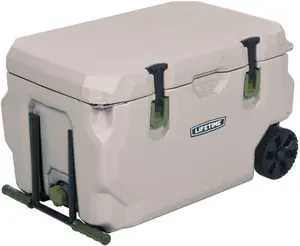 65 Qt Rolling Cooler with Wheels, Sports & Outdoor Camping Cooler for Camp Kitchen Use