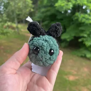 Hand Crocheted Green and Black Bee