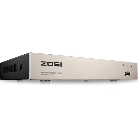 ZOSI 1080P 8-Channel Wired CCTV DVR Recorder System - AI Human/Vehicle Detect, H.265+ Hybrid 4-in-1 Home Security, Date/Time Smart Find, Recycle Mode Saves Storage, Wired Connection, Remote Monitoring, Security Monitor (Hard Drive not Included)
