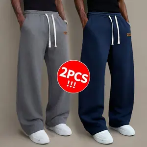 2Pack Unisex solid-color drawstring joggers for spring and summer, lightweight, breathable, comfortable, minimalist and stylish, available in 1-pack and 2-pack options sweatpants.men's wear flash sale.