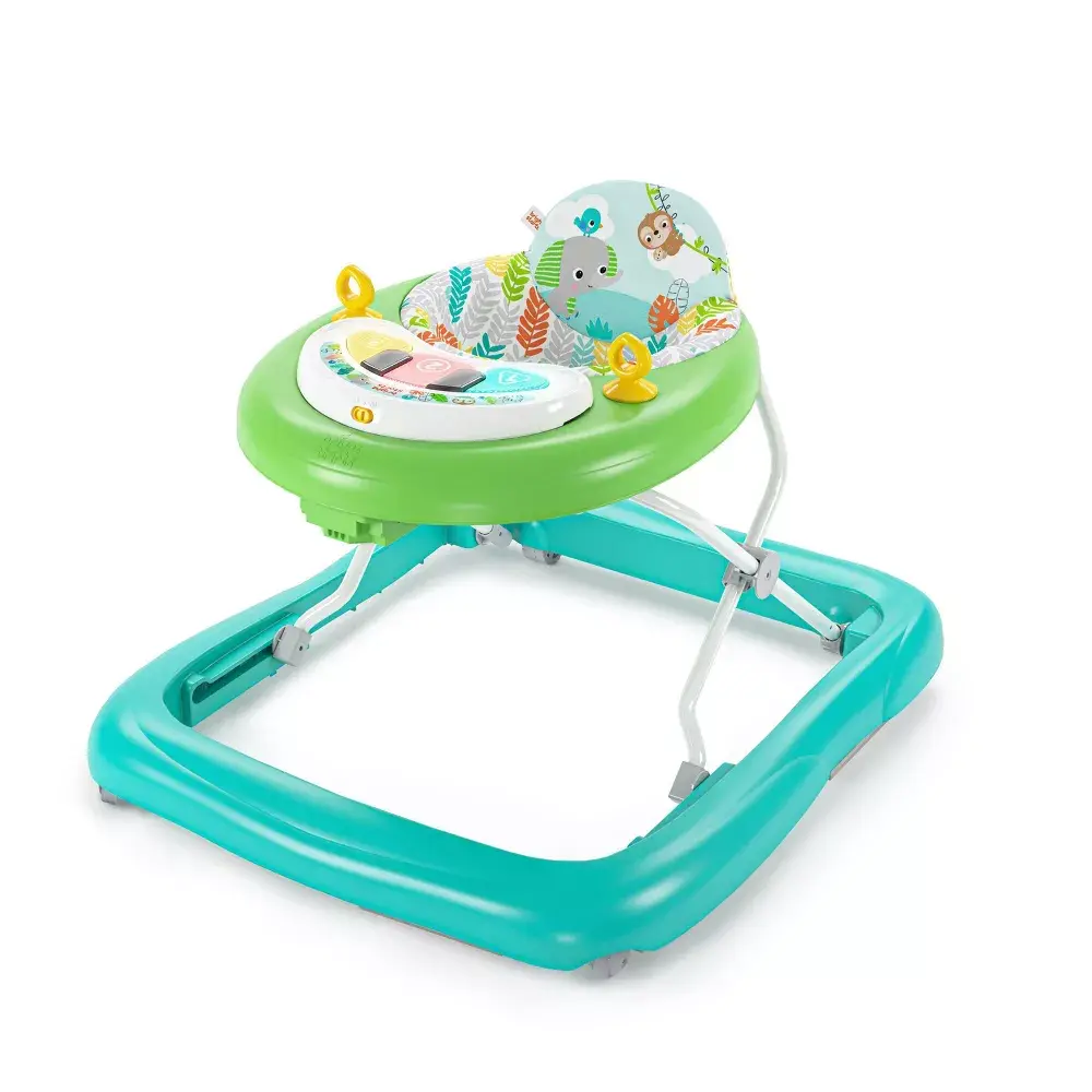 Bright Starts Tiny Trek 2-in-1 Baby Activity Walker Jungle Vines Removable Piano, Walkers For Babies, 2-In-1 Walker