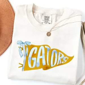 Custom Watercolor Pennants Flag Mascot Shirt, Girly Mascot shirt, School Spirit Shirt, Matching Team Tee, Personalized School Team