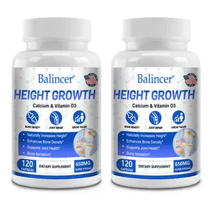 Two bottles of height-increasing health supplements.Supports bone and joint health.
