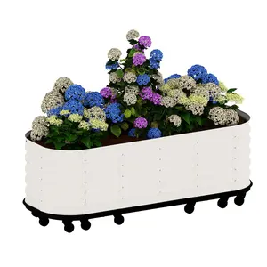 Garvee - Metal Garden Bed with Wheels and Self-Watering – Mobile Box for Elevated Planters with Water, Galvanized Steel for Indoor and Outdoor Use, Rolling Herb Growing Station