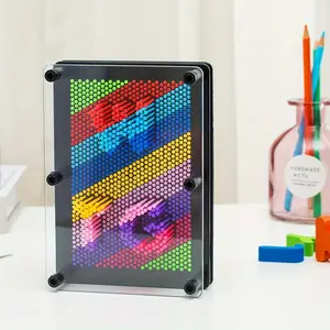 Rainbow 3D Pin Art Kit - 1 DIY Plastic Pin Art Board Sensory Sculpture | Perfect Gift for Birthdays and Ideal Present