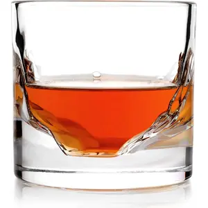 Grand Canyon Heavy Crystal Whiskey Glasses Gift Set of 2, Thick Freezable Bourbon Glass 1lb Each, Premium Whiskey Gifts for Men, Frozen Crystal Chills Cocktails, 10 oz Drinkware