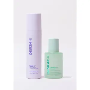 DESIGNEME Glossy Hair Duo - FAB.ME Leave-in Treatment 230ml & GLOSS.ME Hair Oil 80ml for Softening Strengthening and Frizz Control