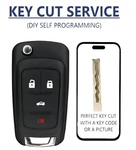 Key Cut Service + Flip Remote Key Compatible with Chevrolet 2010 - 2017