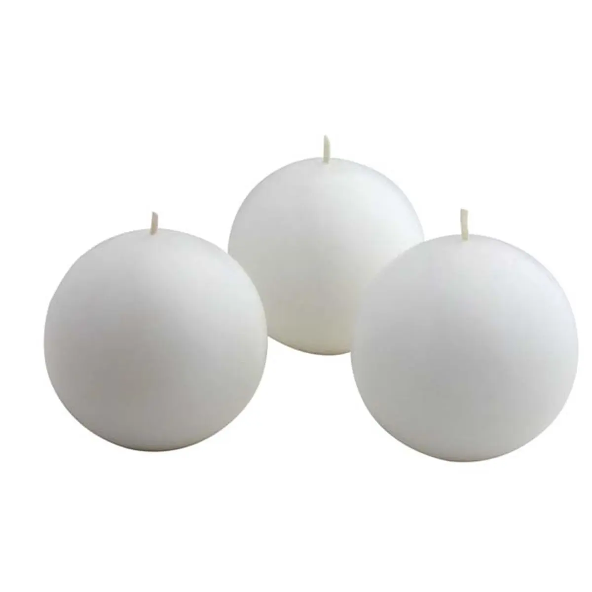 White 3 in. Citronella Ball Candles - 6-Piece per Box, Aroma Scent Freshener for Home Decor & Home Supplies