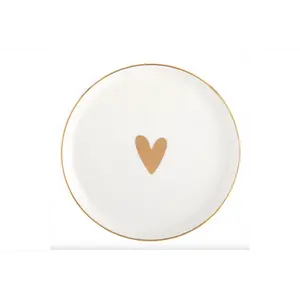Gold Heart Appetizer Plate