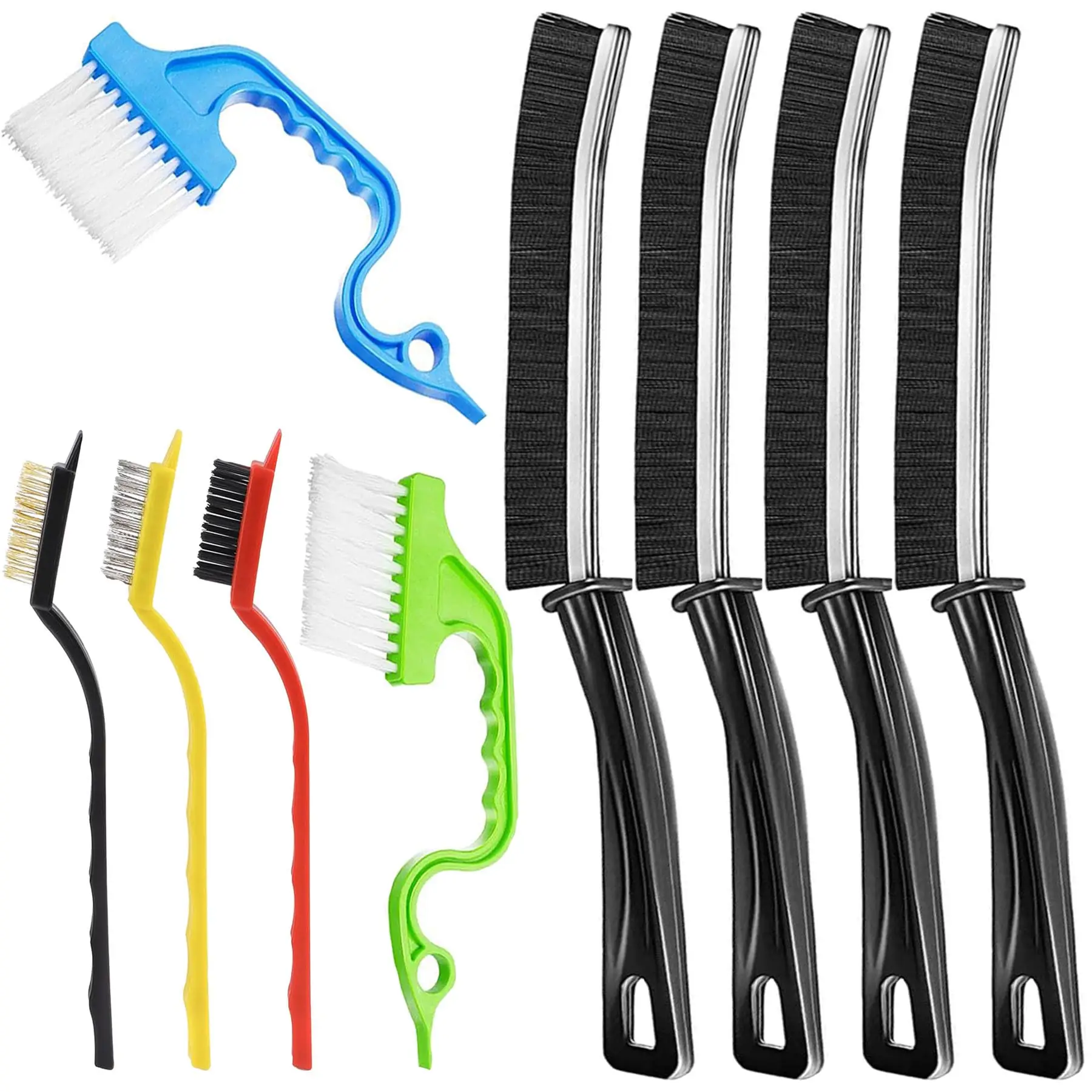 9 Pcs Hard Bristle Crevice Cleaning Brushes for Household Use, Gap Cleaning Brush Multifunctional Small Corner Cleaning Brush Set Tool for Groove Wind
