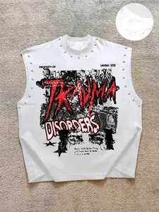 Men's Casual Vest, Graffiti Graphic, Loose Fit, Soft Fabric, Perfect for Music Festivals and Street Style