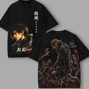 #Leon Kennedy muscle Resident Evil 9 Requiem Heavyweight Boxy Washed Tshirt,GIFT for you, tshirt for him, casual Cotton Fabric, LEON KENNEDY, Oversize Shirt, Gift for him, Vintage shirt B6Z