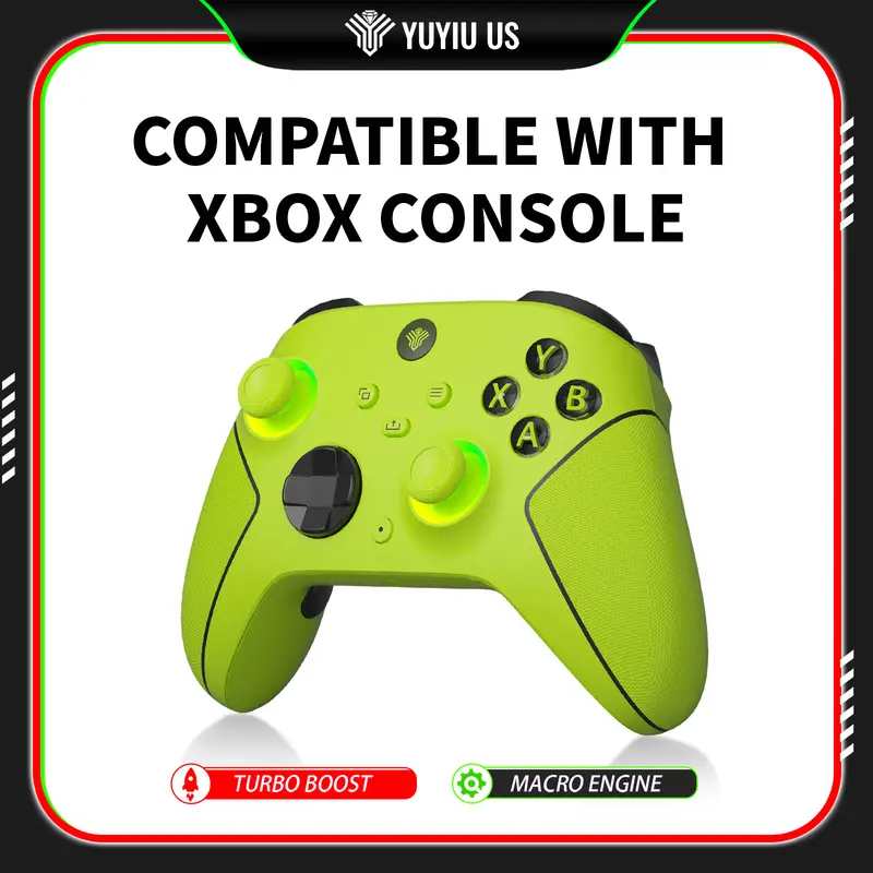 YUYIU Anti Stick Drift Wired/Wireless Gamepad - Hall Effect Joystick Wireless Game Controller with Precise Control for Xbox Series X|S, Xbox 1, PC & Steam, Dual-Mode Triggers, 6-Axis Gyro, 1000Hz Polling, Turbo, 3.5mm Jack, Gamer Gift