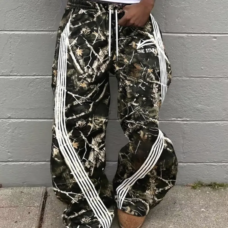 Men's Camo Print Straight Leg Sweatpants, Street Fashion Casual Regular Fit Camo Print Trousers for Daily Wear, Men's Bottoms for Summer, Athletic Casual Pants, Athleisure Style Sweatpants, Leisure Sports Pants, Casual Streetwear Sweatpants