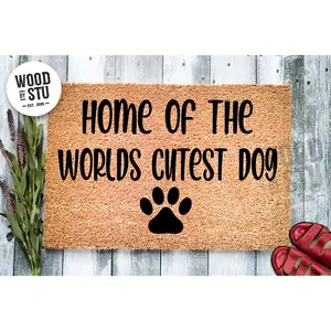 Doormat Home Of The Worlds Cutest Dog - Doormat Outdoor Door Mat Unique Gift Personalized Gift Funny Gift Home Doormat Home Gift Cute 4264zz