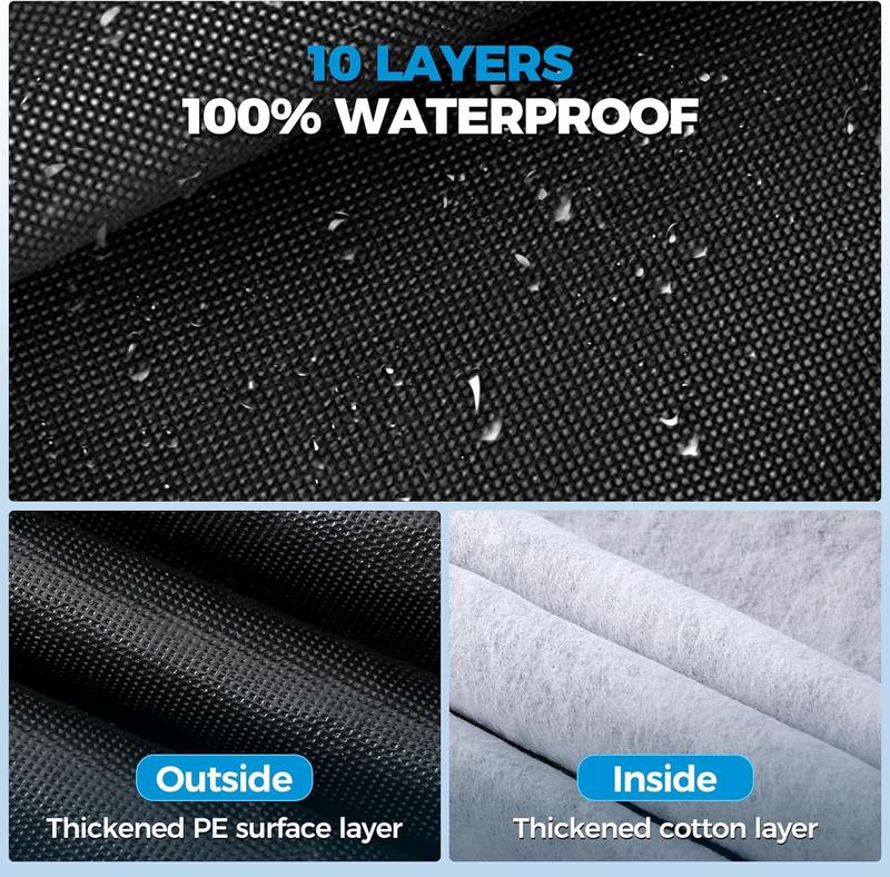 Truck Cover Waterproof All Weather, 10 Layers Outdoor Full Exterior Cover with Rain Sun UV Snowproof Protection with Zipper Cotton, Universal Fits Up to 210 Inch for Automobiles