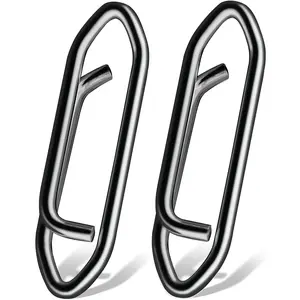 AGS AMYSPORTS High Strength Fishing Snap Saltwater Stainless Connector Snaps Swivels Tackle Steel Power Fishing Clip Lure Quick Change Black Nickel