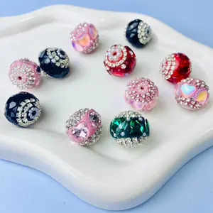 [Kingward] 6pcs Handcrafted 20mm Heart Crystal Beads for Pens & Keychains