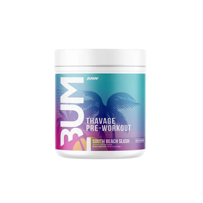 RAW NUTRITION CBUM Thavage Pre-Workout Powder - Caffeine-Containing Energy Surge Mix, 40 Servings, Prop 65 Safe, Raspberry Flavor Variety, Instant Health Fitness Supplement, Dietary Edible Supplement