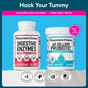 Physician's Choice Hack your Tummy Bundle: Bloating, Digestion & Immune Support for Men & Women with Digestive Enzymes & 60 Billion Probiotic Physician's Choice Hack your Tummy Bundle: Bloating, Digestion & Immune Support for Men & Women with Digestive Enzymes & 60 Billion Probiotic